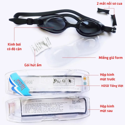 Kính Bơi Cận Chống TRẦY, Chống UV, Chống Hấp Hơi Dành Cho Người Cận Lệch Độ Mắt Lệch Độ Mắt Loạn Thị