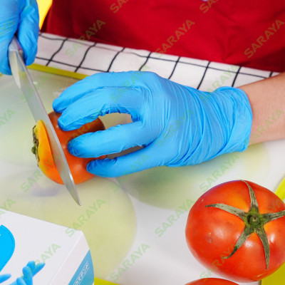 Găng tay cao su Saraya Nitrile Glove Extend (Màu Trắng), dùng trong thực phẩm, làm đẹp, y tế, công nghiệp - 200 cái/hộp