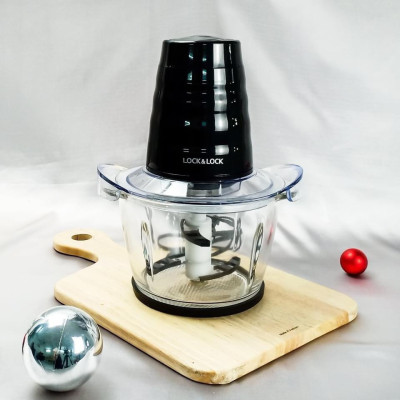 Máy Xay Thịt Cối Thủy Tinh Lock&Lock Meat Chopper EJM156BLK 1 Lít - Hàng Chính Hãng, 4 Lưỡi Dao Cho Lực Nghiền Mạnh, Công Suất 400W