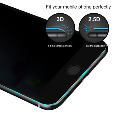 Miếng dán kính cường lực chống nhìn trộm cho iPhone 6 Plus / 6s Plus hiệu Baseus Full 3D cạnh vát 2.5D   - hàng nhập khẩu