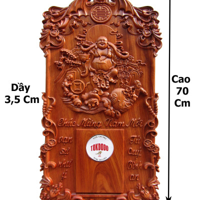 Đốc Lịch TOKDODO Gỗ Hương Nguyên Khối Đục Nổi