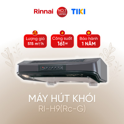 Máy hút mùi 90cm Rinnai RI-H9(Rc-G) than hoạt tính 161W - Hàng chính hãng.