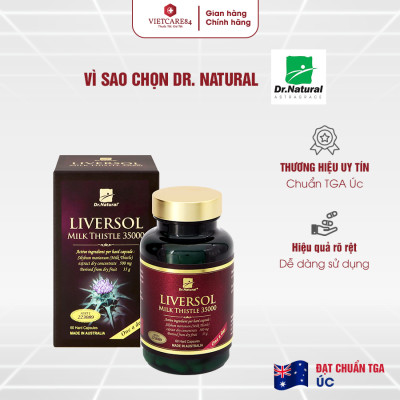 Viên uống bổ gan nhập khẩu chính hãng Úc LIVERSOL MILK THISTLE (60 viên) giúp bổ gan, hỗ trợ tăng cường chức năng gan, thải độc gan, bảo vệ tế bào gan khỏi các thương tổn do rượu, bia và các thuốc có hại cho gan