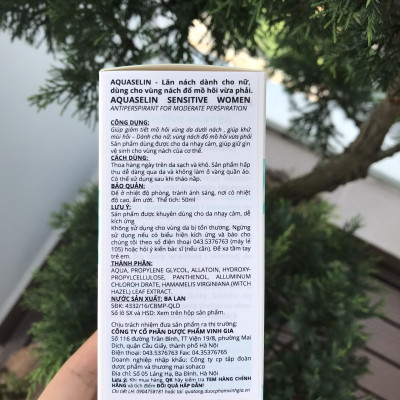 Lăn Nách Dành Cho Nữ Aquaselin Sensitive Women Antiperspirant For Moderate Perspiration 50ml - 3934