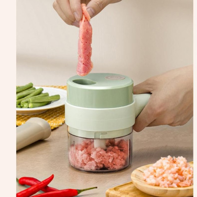 Máy xay mini cầm tay 3 trong 1 (máy xay nghiền tỏi ớt, rau củ, sinh tố;, máy nạo gọt hoa quả; máy cắt sợi, thái lát đồ ăn) dễ dàng vệ sinh - Chính hãng MINIIN (Giao màu ngẫu nhiên)