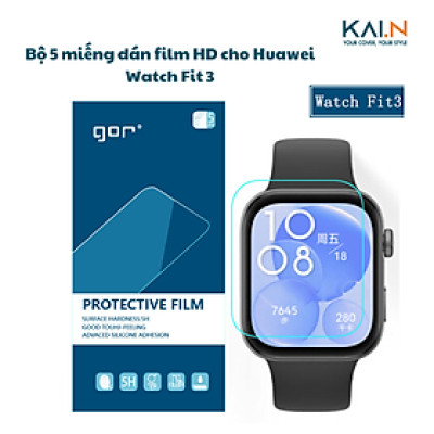 Miếng dán Film TPU HD cho đồng hồ Huawei Fit 3, GOR, bộ gồm 5 miếng_ Hàng Chính Hãng