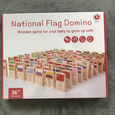 Đồ Chơi Trí Tuệ Cho Bé, Đồ Chơi Gỗ, Bộ Domino 100 Lá Cờ Của Các Quốc Gia Trên Thế Giới