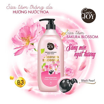 Sữa Tắm Nước Hoa Sáng Da Coco Joy Sakura Blossom 900g