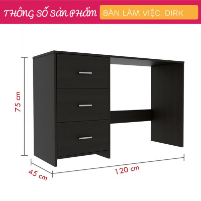 Bàn máy tính gỗ công nghiệp thiết kế hiện đại SMLIFE Dirk