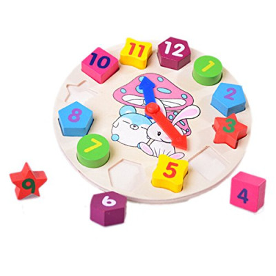 Combo Đồng Hồ Hình Khối VÀ Số, Bộ Xếp Hình Trí Uẩn 7 Mảnh - Đồ Chơi Gỗ An Toàn Cho Bé[TẶNG KÈM GHÉP HÌNH 9 MẢNH]