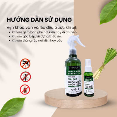 Bình xịt kiến hataca tinh dầu sả chanh -100% từ thiên nhiên