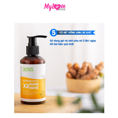 Dung Dịch Vệ Sinh Phụ Nữ X2 Nano Nghệ Cocayhoala Giảm Mùi Hôi, Ngứa, Khí Hư - Se khít Vùng Kín, Chai 150 ml 