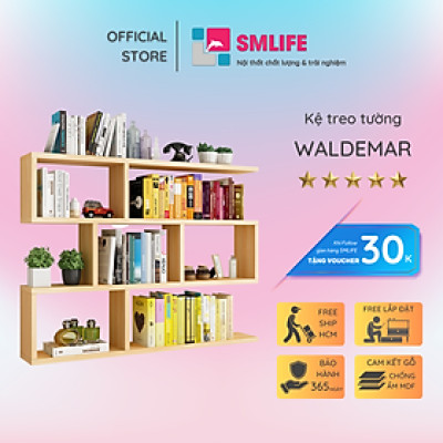 Kệ trang trí phòng khách gỗ công nghiệp SMLIFE Waldemar