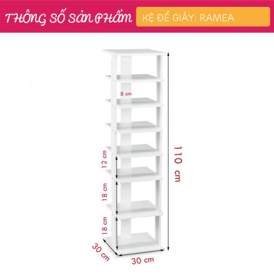 Kệ giầy nhỏ gọn bằng gỗ thiết kế đẹp mắt  SMLIFE Ramea