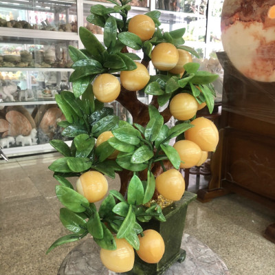 Cây đào phong thủy đá ngọc hoàng long 18 quả - Cao 50cm