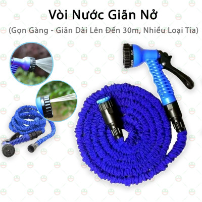 [Co Giãn] Vòi Xịt Giãn Nở Thông Minh KhoNCC Hàng Chính Hãng - Dài Gần Gấp 3 Lần Ban Đầu - Xịt Sân Vườn Rửa Xe 15m - 30m - KLVQ-2399-VGN