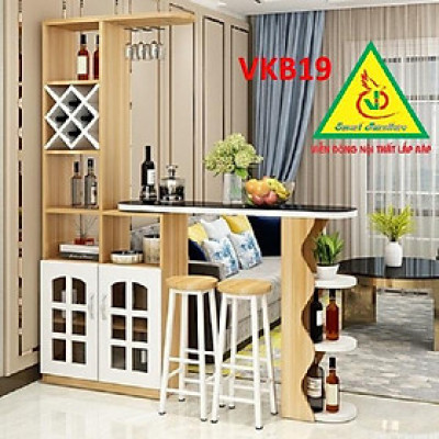 Quầy bar mini kết hợp tủ rượu VKB19 ( không kèm ghế) - Nội thất lắp ráp Viendong Adv