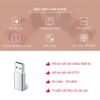 Đầu Chuyển Đổi USB 3.0 Sang USB Type C , Đầu Chuyển USB Type A Sang USB Type C , Đầu Đổi USB A Dương Sang USB Type C - Hàng Nhập Khẩu - Giao Màu Ngẫu Nhiên