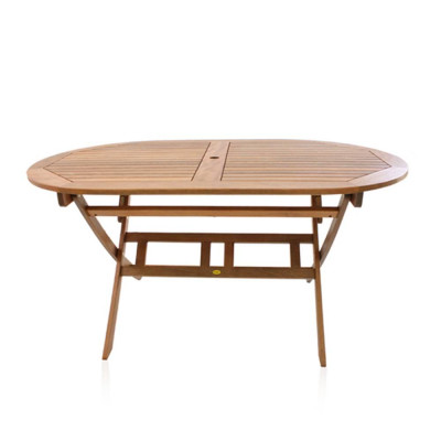 Bàn Xếp Oval Papua IBIE NT4006 (130 x 130 x 72 cm) - Nâu