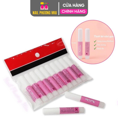 Keo Mini Dán Móng Giả Làm Nail Box, Set 10 Tuýp 2g, Nhanh Khô Tiện Lợi Nhỏ Gọn, Chất Lượng Cao, Dễ Sử Dụng Nữ keo  dán mỏng