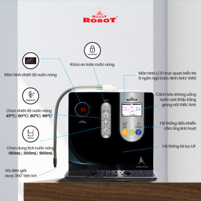 Máy Lọc Nước Điện Giải Nóng Thông Minh ROBOT IonSmart 510 Chức Năng Nóng Thông Minh- Tạo Ra 10 Loại Nước - Hàng Chính Hãng