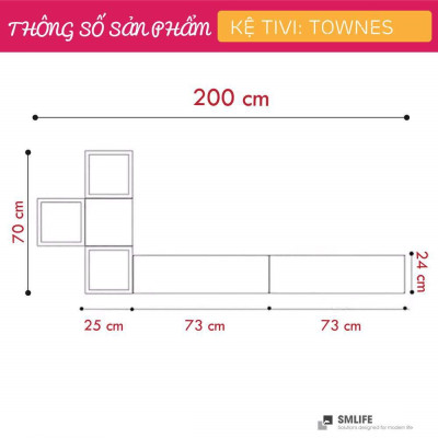 Kệ tivi treo tường đơn giản SMLIFE Townes