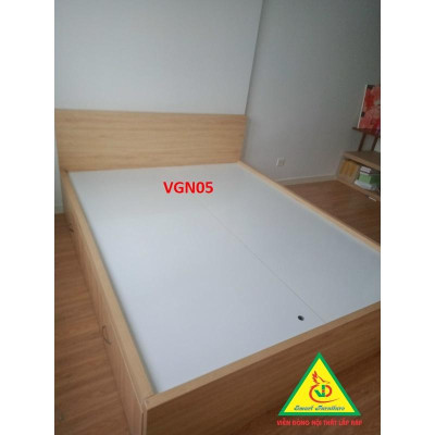 Giường ngủ gỗ MDF ( Không hộc kéo )- kiểu dáng đơn giản hiện đại VGN05