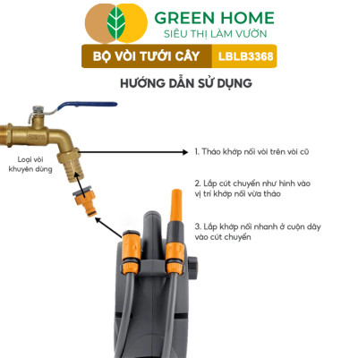 Bộ Vòi Nước Tưới Tưới Cây, Rửa Xe Đa Năng Greenhome, Lebenlang LBLB3368, Chế Độ Tưới Thông Minh