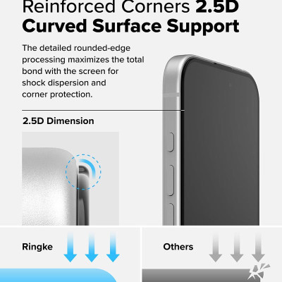 Bộ 2 Miếng Dán Cường Lực RINGKE Easy Slide Tempered Glass cho iPhone 16/ 15/ iPhone 16 Plus/ 15 Plus/ 16 Pro/ 16 ProMax_ Hàng chính hãng
