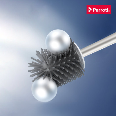 Cọ bồn cầu silicon, cọ toilet nhà vệ sinh 2 trong 1, có thể treo tường và cây gắp tóc Parroti Silicon SL02