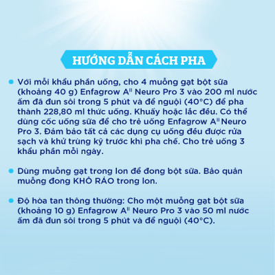 Combo 6 lon sữa bột Enfagrow A2 Neuropro 3 cho trẻ từ 1 – 6 tuổi – 800g