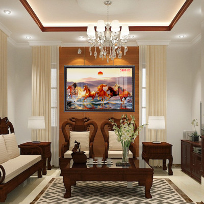 d801 01 Tranh kính bát mã phi nước đại ( được chọn mẫu)