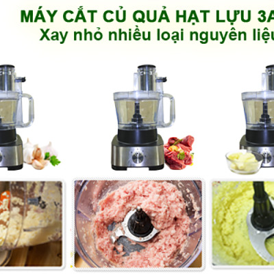 Máy thái rau củ quả đa năng 3A600W - Cắt hạt lựu, sợi, lát, băm nhỏ - Hàng Chính Hãng