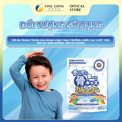 Viên nhai Canxi Cá Tuyết Bone’s Calcium Tablets for Kids FINE JAPAN bổ sung Canxi phát triển chiều cao