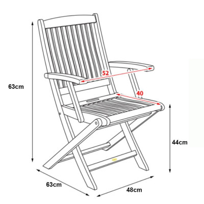 Ghế  Xếp Bungus Có Tay IBIE NC2021 (63 x 48 x 95 cm) - Nâu