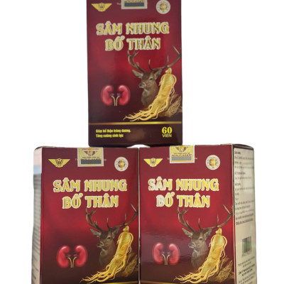 Sâm nhung bổ thận Kingphar, lọ 60 viên, tăng cường chức năng thận cho nam và nữ
