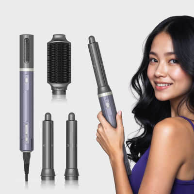 Máy Sấy Tạo Kiểu Tóc Ion Âm LocknLock ENA526GRY 1000-1200W, Hàng Chính Hãng, 4 Đầu Phụ Kiện - JoyMall