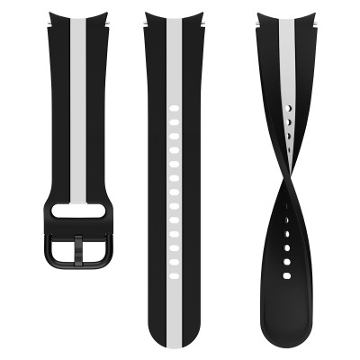 Dây Silicone sọc hai màu khóa active cho Galaxy Watch 6 / 6 Classic / Watch 5 / 5 Pro / Watch 4 / 4 Classic Size 20mm - Hàng Nhập Khẩu