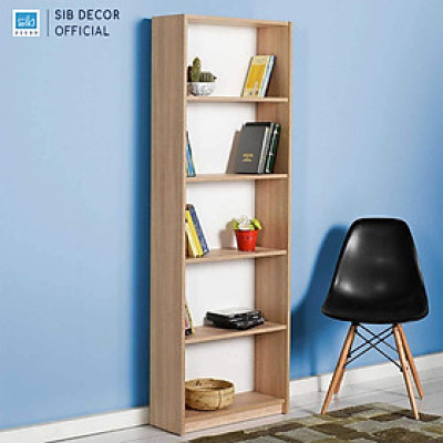 Tủ Gỗ Max 5 Ngăn Cao 170cm Có Hậu Màu Sonoma Oak Thương Hiệu SIB Decor KSG64