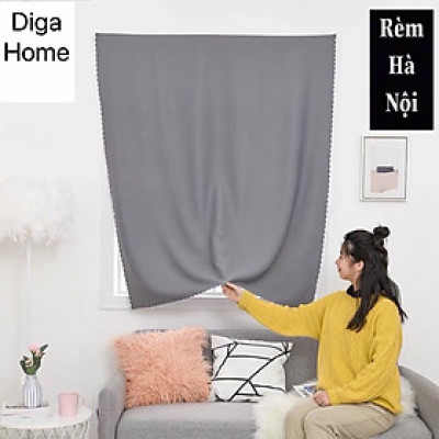 Rèm dán tường màu xám,trang trí cửa sổ, vải thô che nắng 100%