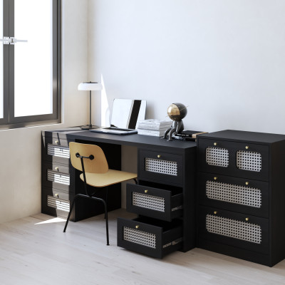 HAPPY FURNITURE , Bàn làm việc 6 ngăn kéo - MAY , BAN_151 , 160cm x 59cm x 75cm DxRxC