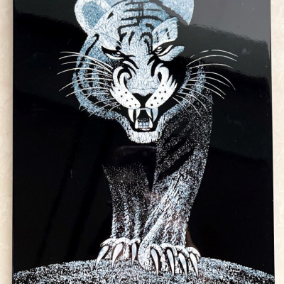 Tranh sơn mài - MÃNH HỖ UY PHONG - cẩn ốc, trứng hàng xuất khẩu