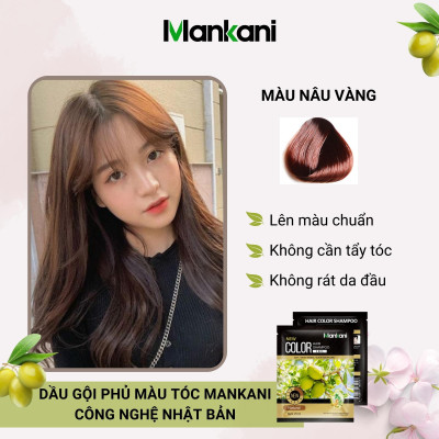 Hộp Dầu Gội Nhuộm Tóc, Thảo Dược Màu Nâu Vàng, Mankani [250ml - Chính Hãng]