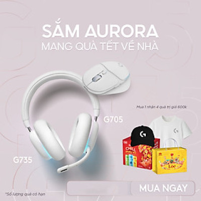 Bộ Sưu Tập Logitech Aurora - Chuột không dây G705, Tai nghe không dây G735 - Hàng Chính Hãng