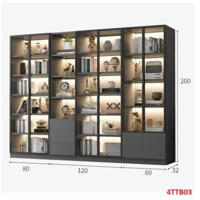 Tủ trưng bày sản phẩm cánh kính,  tủ đa năng 4TTB03 - Nội thất lắp ráp Viễn Đông Adv