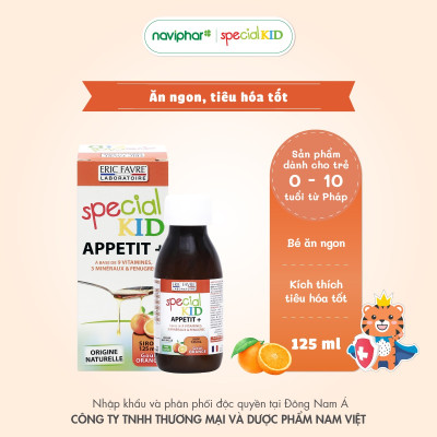 TPBVSK Special Kid Appetit+ Bổ sung các loại Vitamin và Khoáng chất - Hỗ trợ tiêu hóa tốt, giúp bé ăn ngon miệng (125ml)[Siro – Nhập khẩu Pháp]