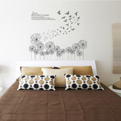 Decal dán tường Hoa bồ công anh đen 2