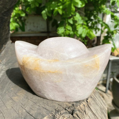 Thỏi vàng phong thủy đá thạch anh NHASAN TV49 nặng 2.18kg, kích thước (16x10x9 cm)