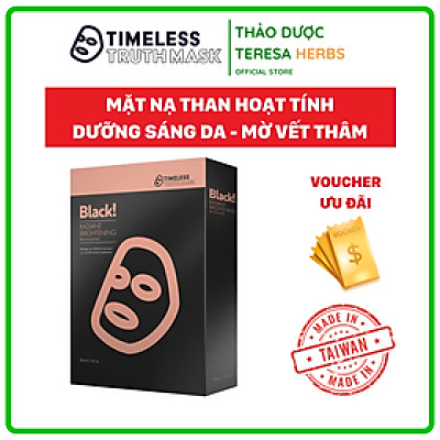 [Hộp 5 miếng] Mặt nạ Than hoạt tính Dưỡng trắng da Timeless Truth Mask Radiant Brightening