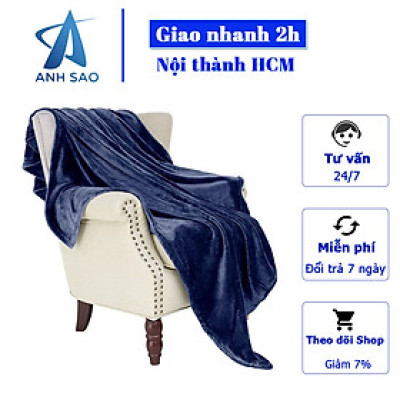 Mền lông cừu xanh dương đậm cao cấp A - 1m8x2m